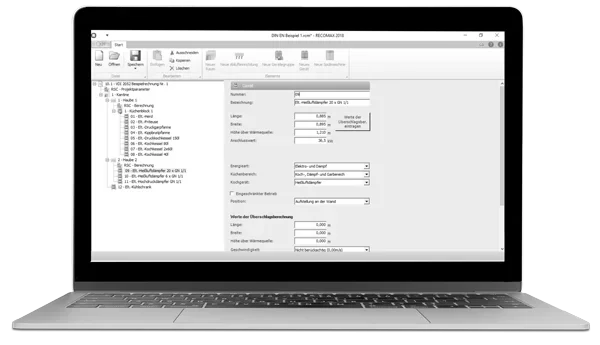 Software pentru calcularea debitului de aer si dimensionarea hotelor si a plafoanelor